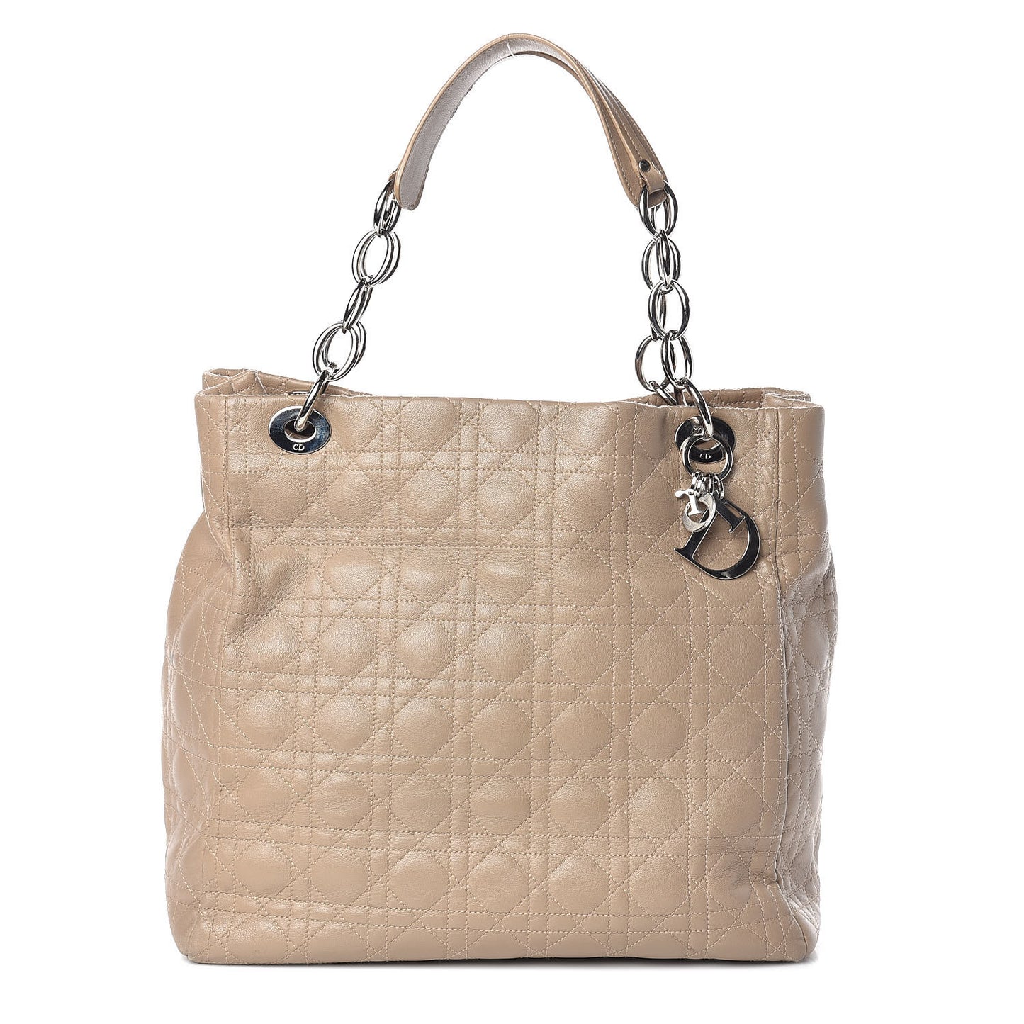 Lambskin Cannage Large Dior Soft Shopping Tote Beige