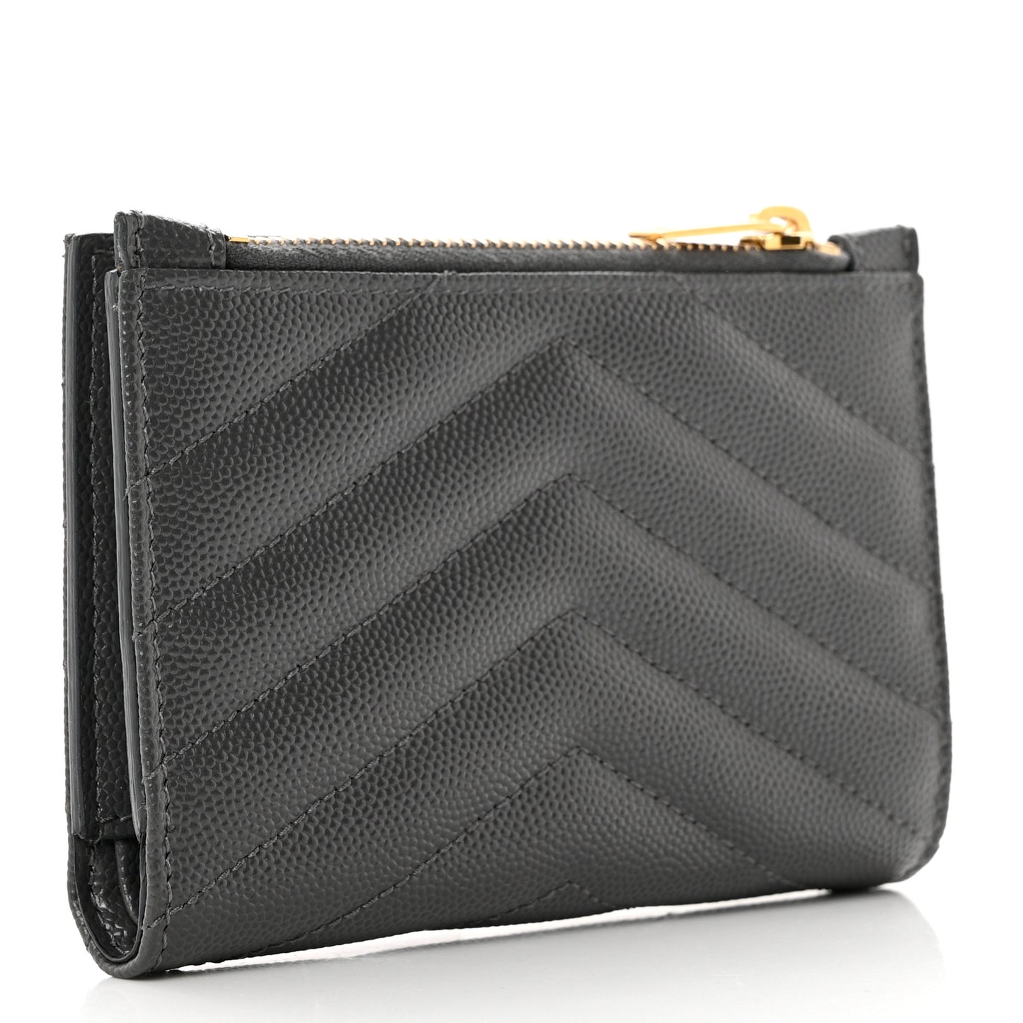 Grain De Poudre Matelasse Chevron Monogram Zipped Two-Part Wallet Storm