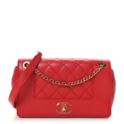 Chanel Sheepskin Quilted Medium Vintage Mademoiselle Flap Red 1 of 10