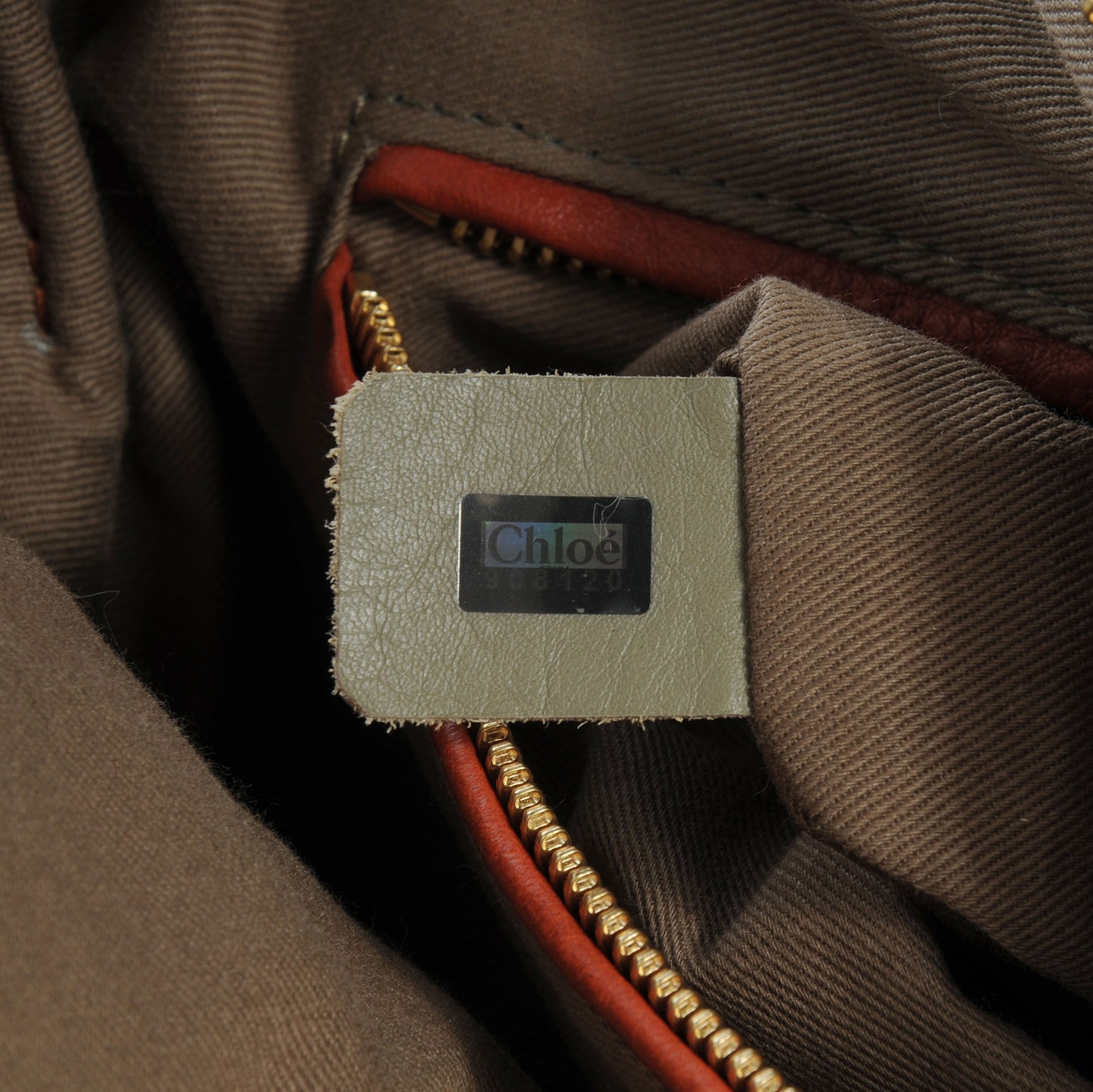Calfskin Marcie Satchel Whiskey