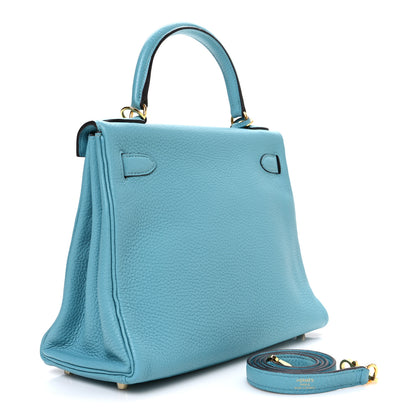Hermes Togo Kelly Retourne 28 Bleu Atoll 6 of 21