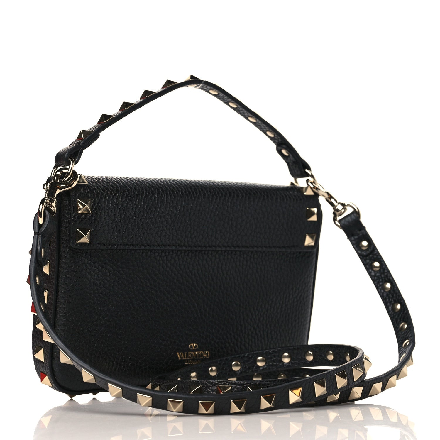 Valentino Garavani Grainy Calfskin Rockstud Crossbody Pouch Black 3 of 9