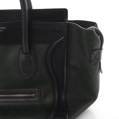 Celine Smooth Calfskin Mini Bi-Color Luggage Forest Black 12 of 18