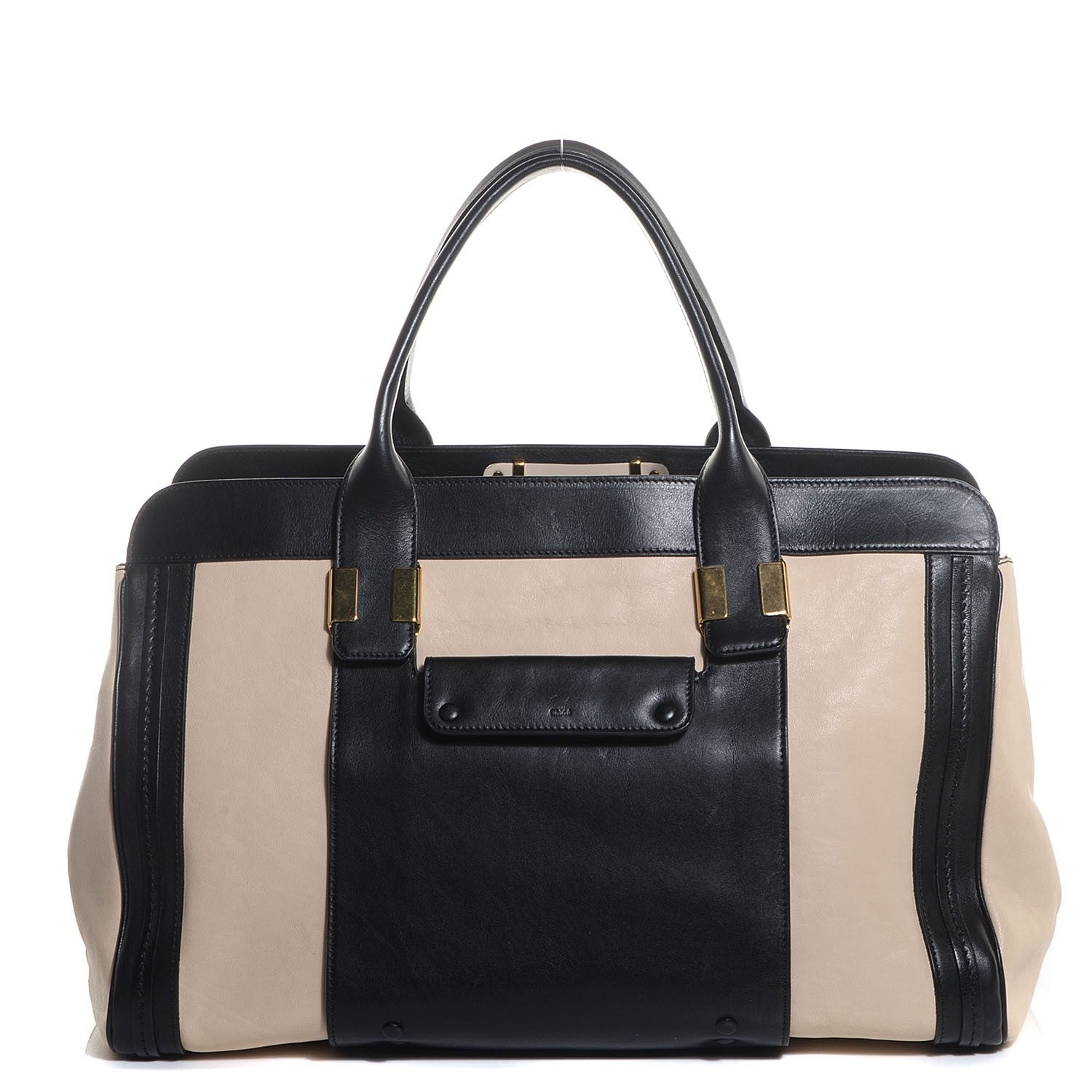 Chloe Calfskin Large Alice Satchel Husky White 1 of 9