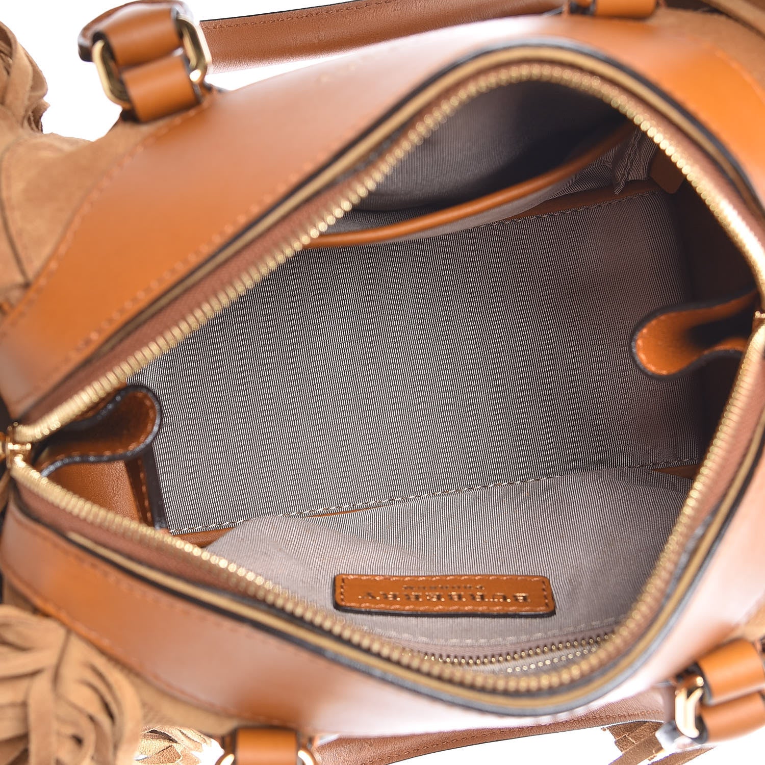 Burberry Prorsum Suede Fringe Mini Bee Shoulder Bag Tan 7 of 9