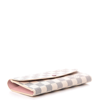 Louis Vuitton Damier Azur Emilie Wallet Rose Ballerine 4 of 8
