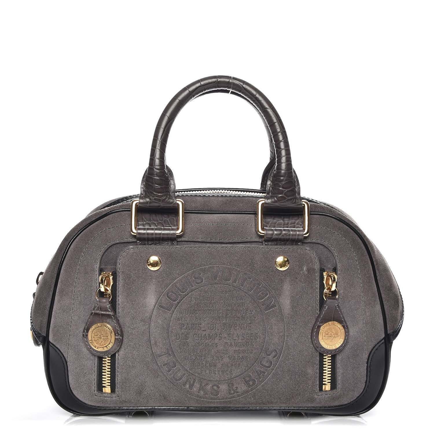 Louis Vuitton Havane Stamped Trunk Bowler PM Gray 1 of 7