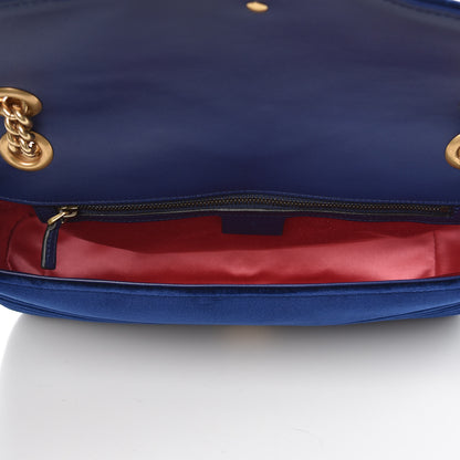 Gucci Velvet Matelasse Medium GG Marmont Shoulder Bag Cobalt Blue 5 of 8
