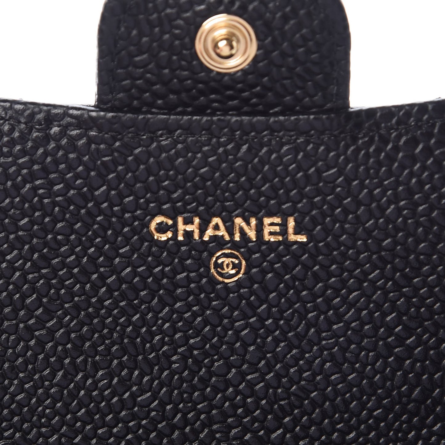 Caviar Quilted Large Gusset Flap Wallet Black