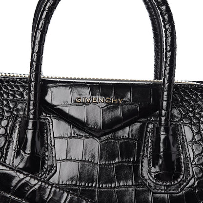 Givenchy Calfskin Crocodile Embossed Small Antigona Black 10 of 10