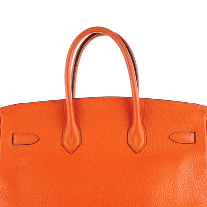 Hermes Taurillon Clemence Birkin 35 Orange 24 of 27