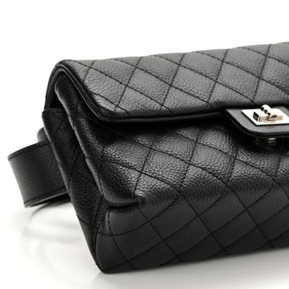 Chanel Grained Calfskin Quilted 2.55 Reissue Flap Belt Bag Clutch Black 9 of 10