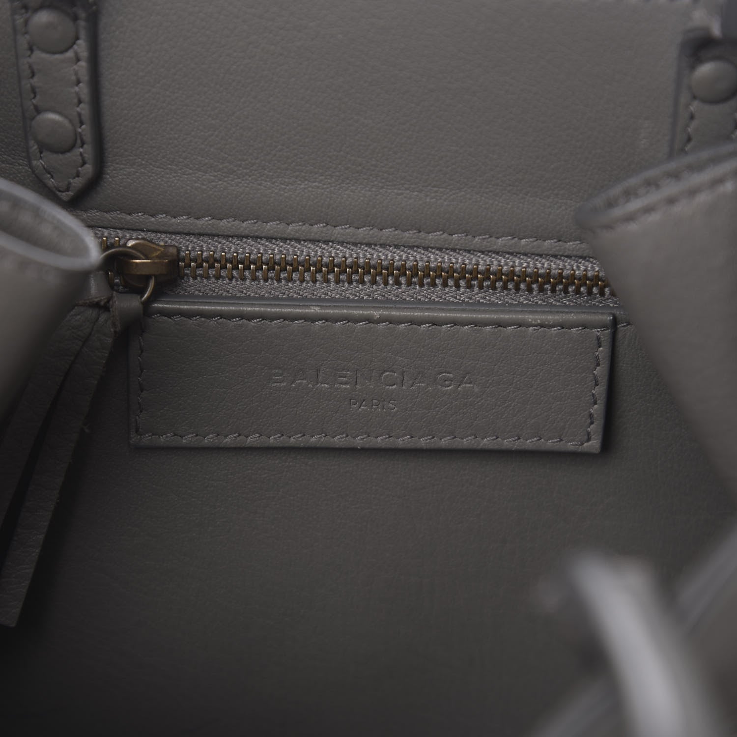 Balenciaga Calfskin Blackout Hardware Perforated Papier A6 Tote Gris Acier 5 of 9
