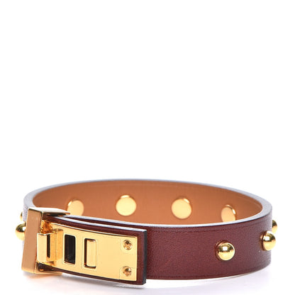 Hermes Box Mini Dog Clous Ronds Bracelet T2 Rouge H 1 of 8