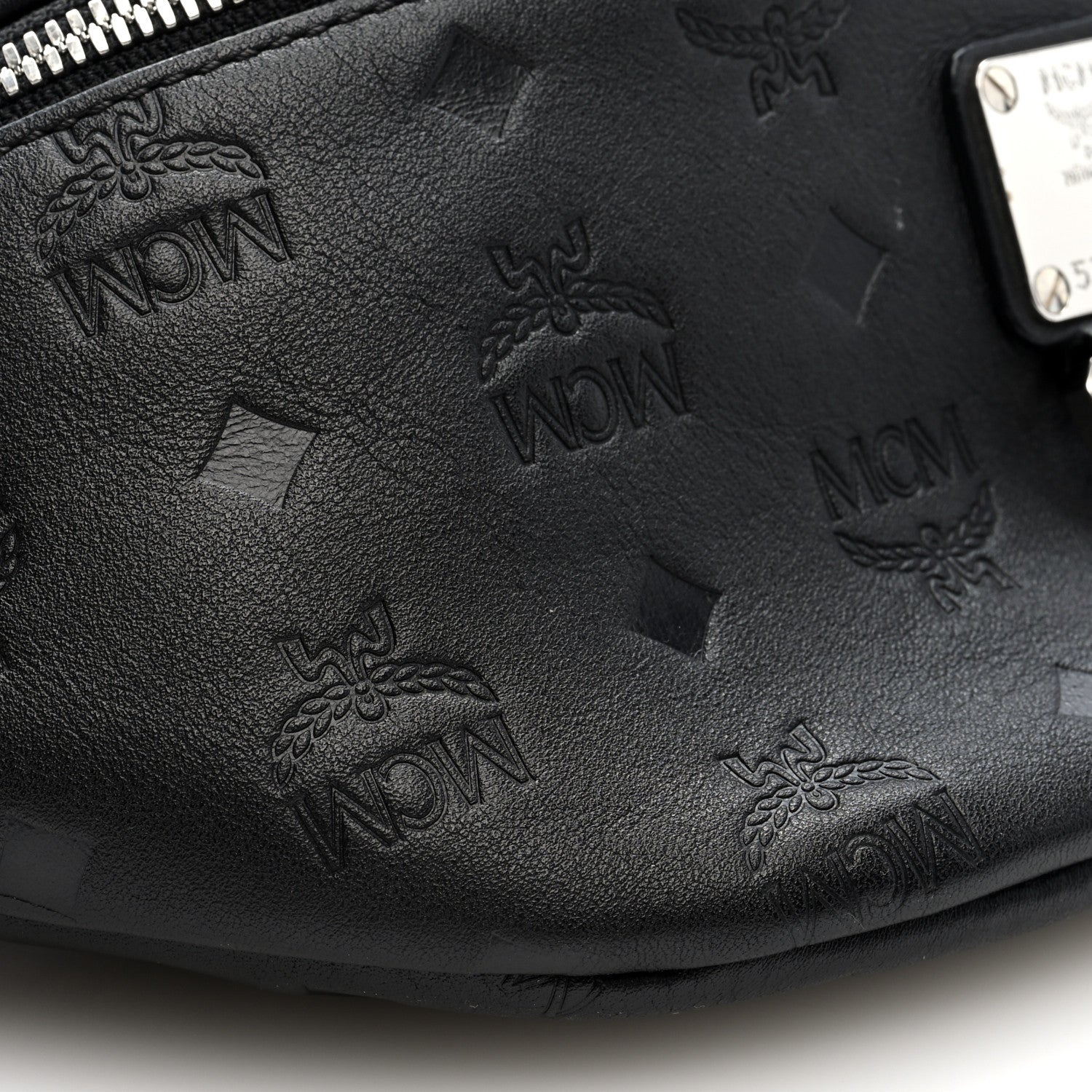 MCM Calfskin Ottomar Monogram Belt Bag Black 8 of 9