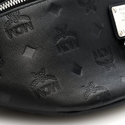 MCM Calfskin Ottomar Monogram Belt Bag Black 8 of 9