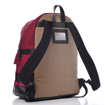Burberry Overdyed Canvas Mega Check Tiller Backpack Plum 3 of 8