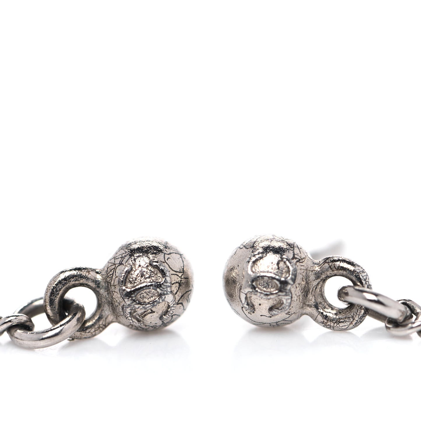 Baguette Crystal CC Drop Earrings Silver