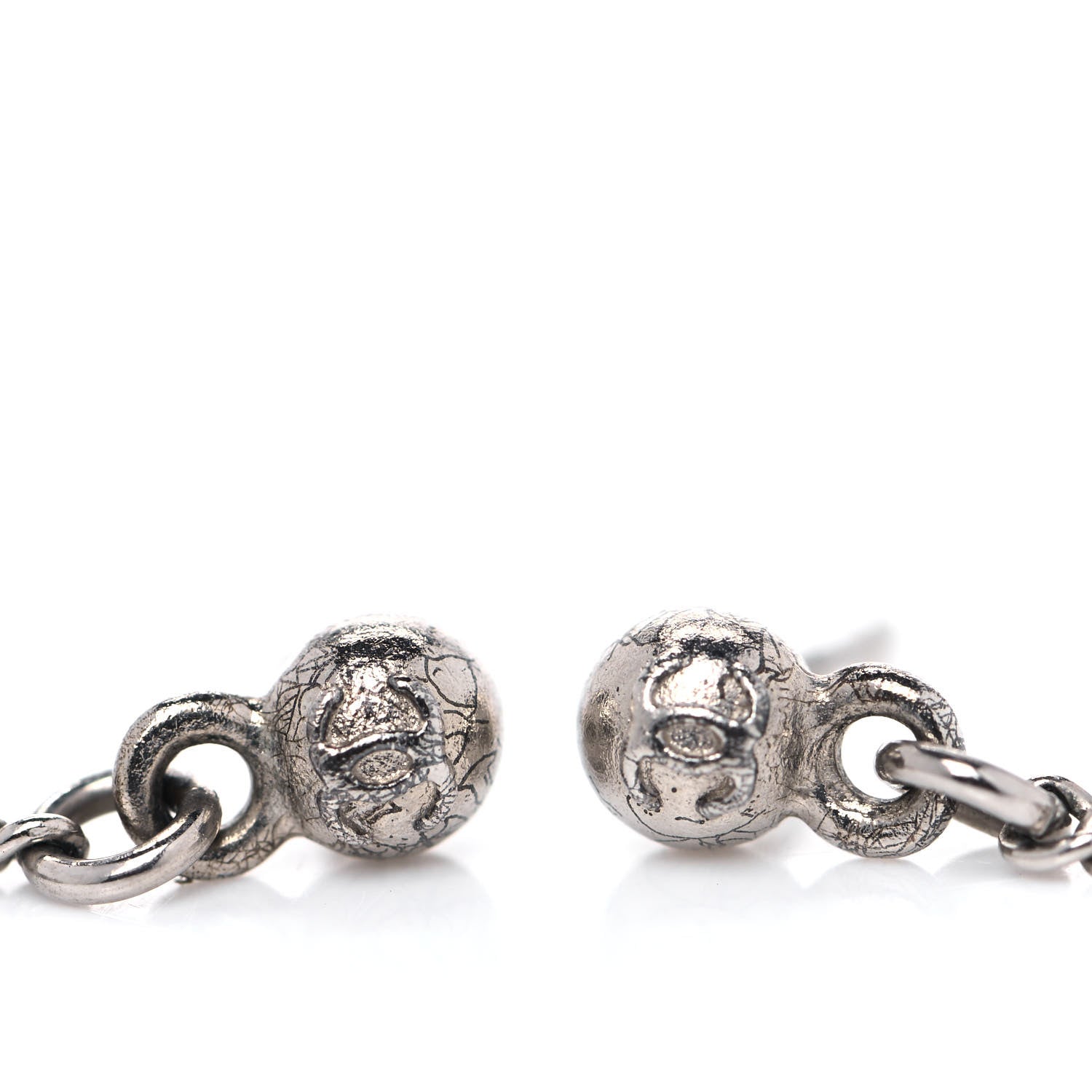 Chanel Baguette Crystal CC Drop Earrings Silver 5 of 6