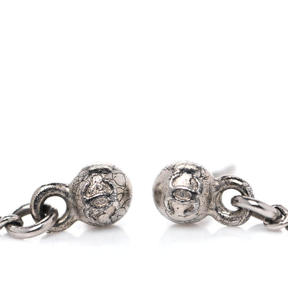 Chanel Baguette Crystal CC Drop Earrings Silver 5 of 6