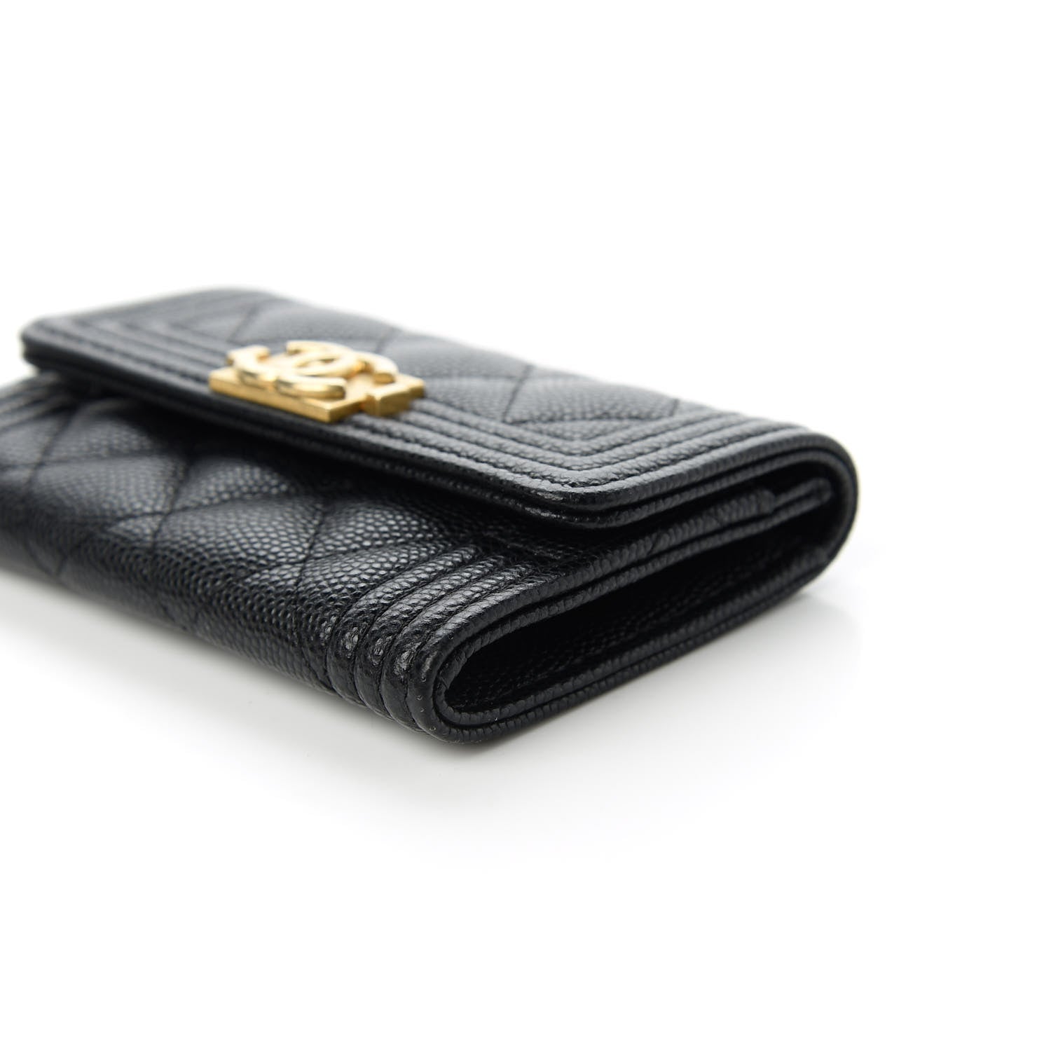 Chanel Caviar Quilted Boy Flap Card Holder Black 7 of 12