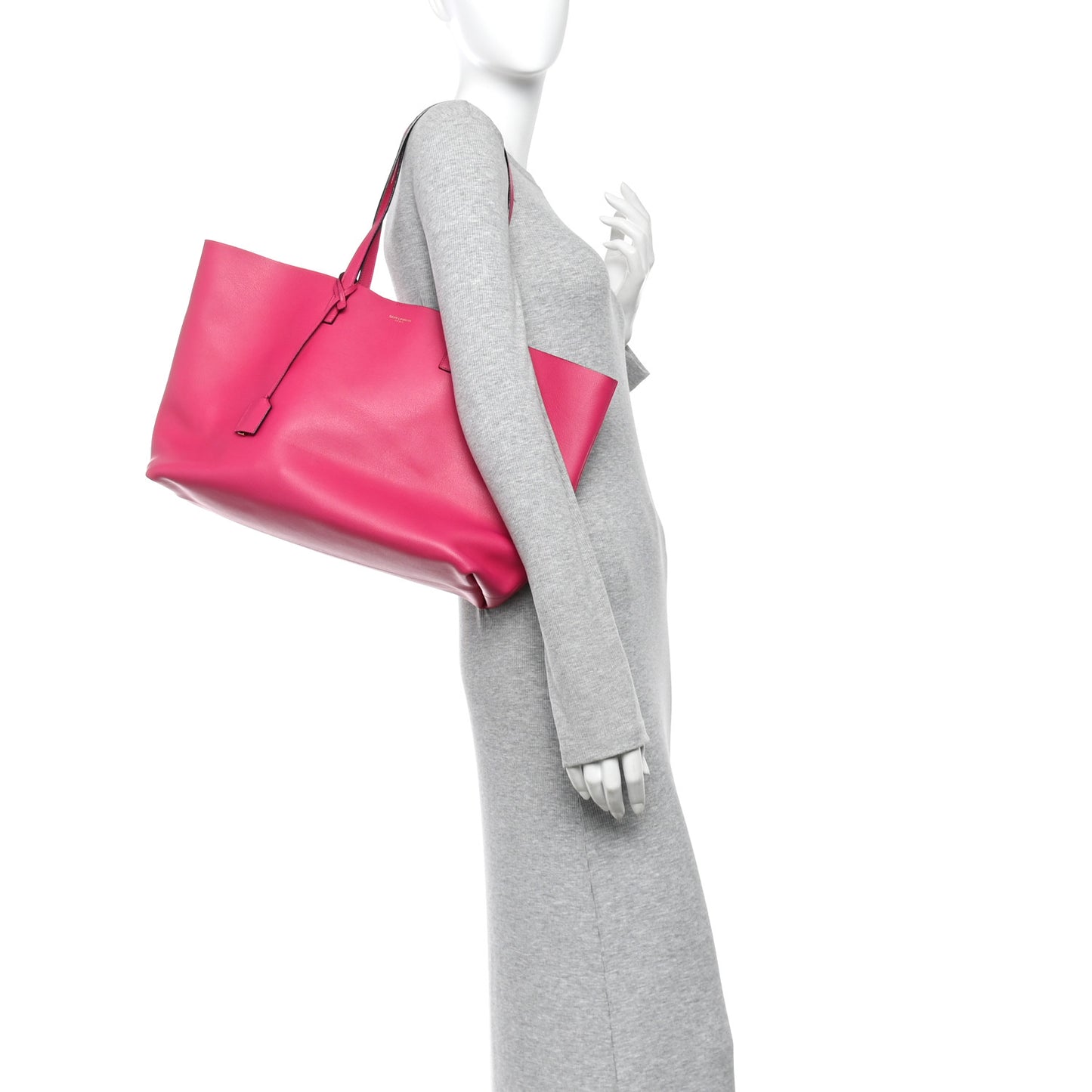 Calfskin Large Shopping Tote Fuchsia