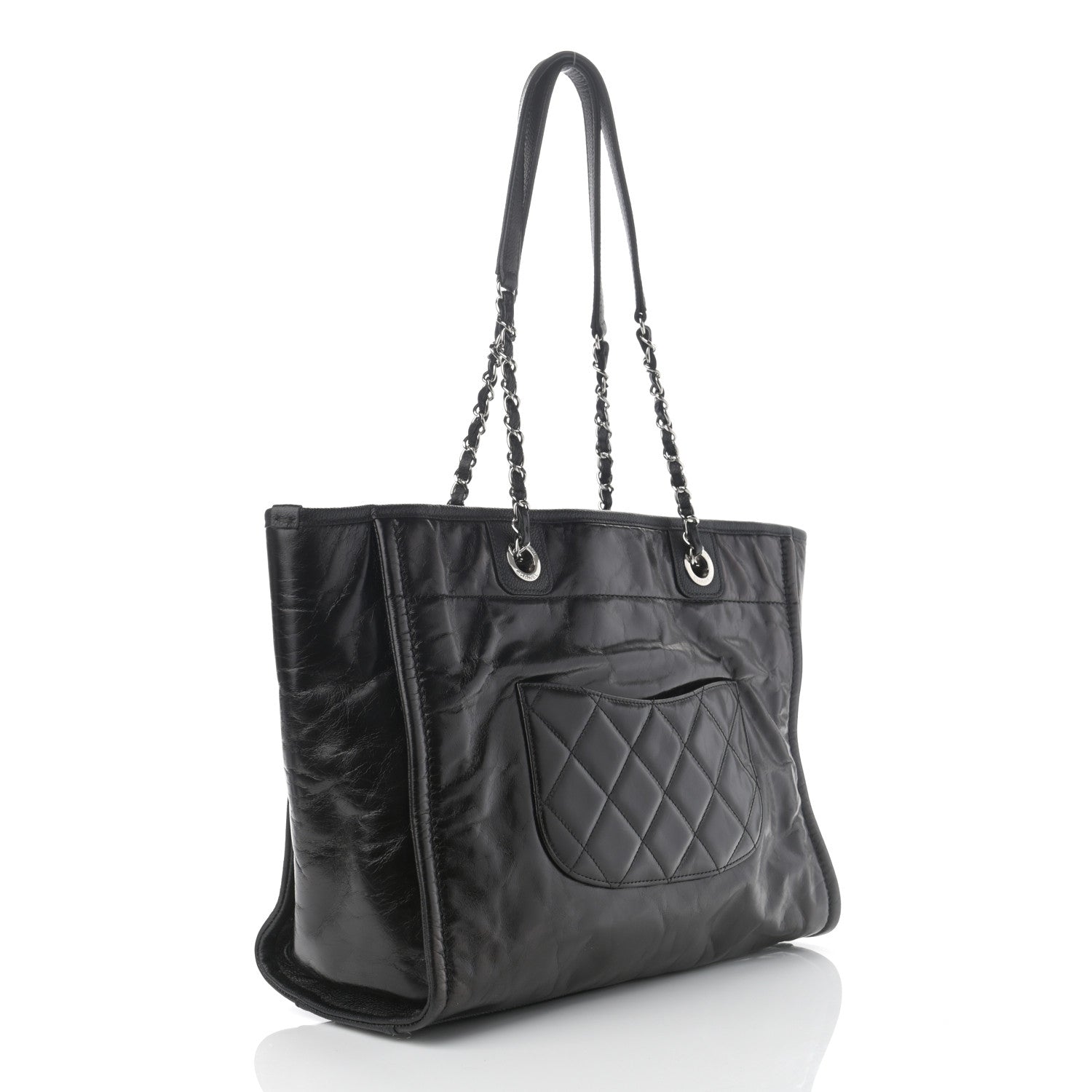 Chanel Glazed Calfskin Small Deauville Tote Black 3 of 11