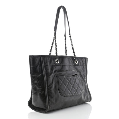 Chanel Glazed Calfskin Small Deauville Tote Black 3 of 11