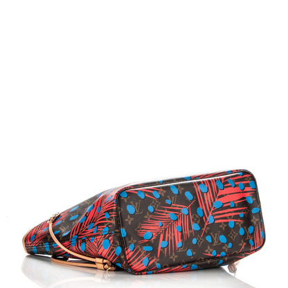 Louis Vuitton Monogram Jungle Dots Neo Neverfull MM Coquelicot Denim 4 of 7