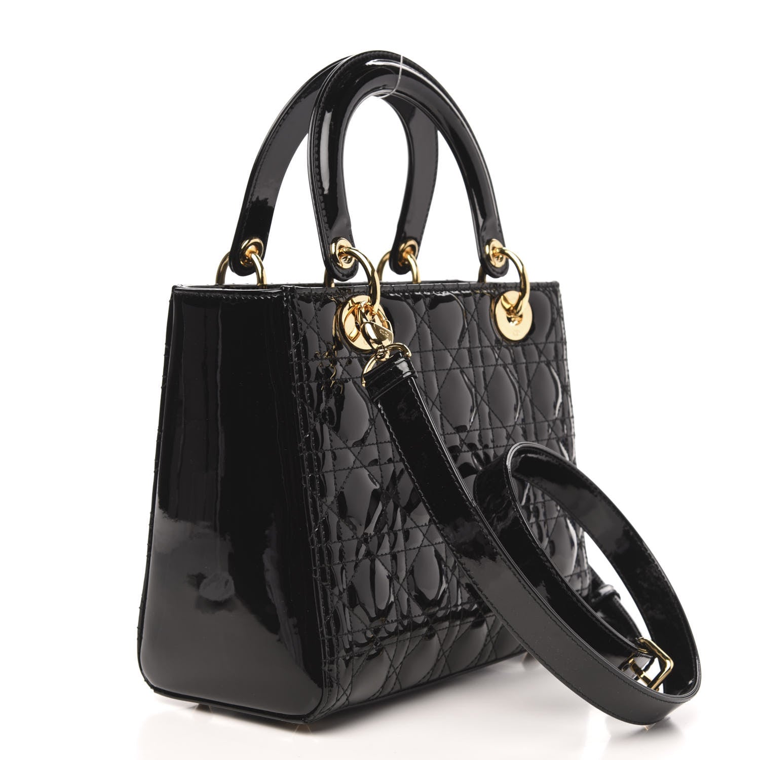 Christian Dior Patent Cannage Medium Lady Dior Black 3 of 9