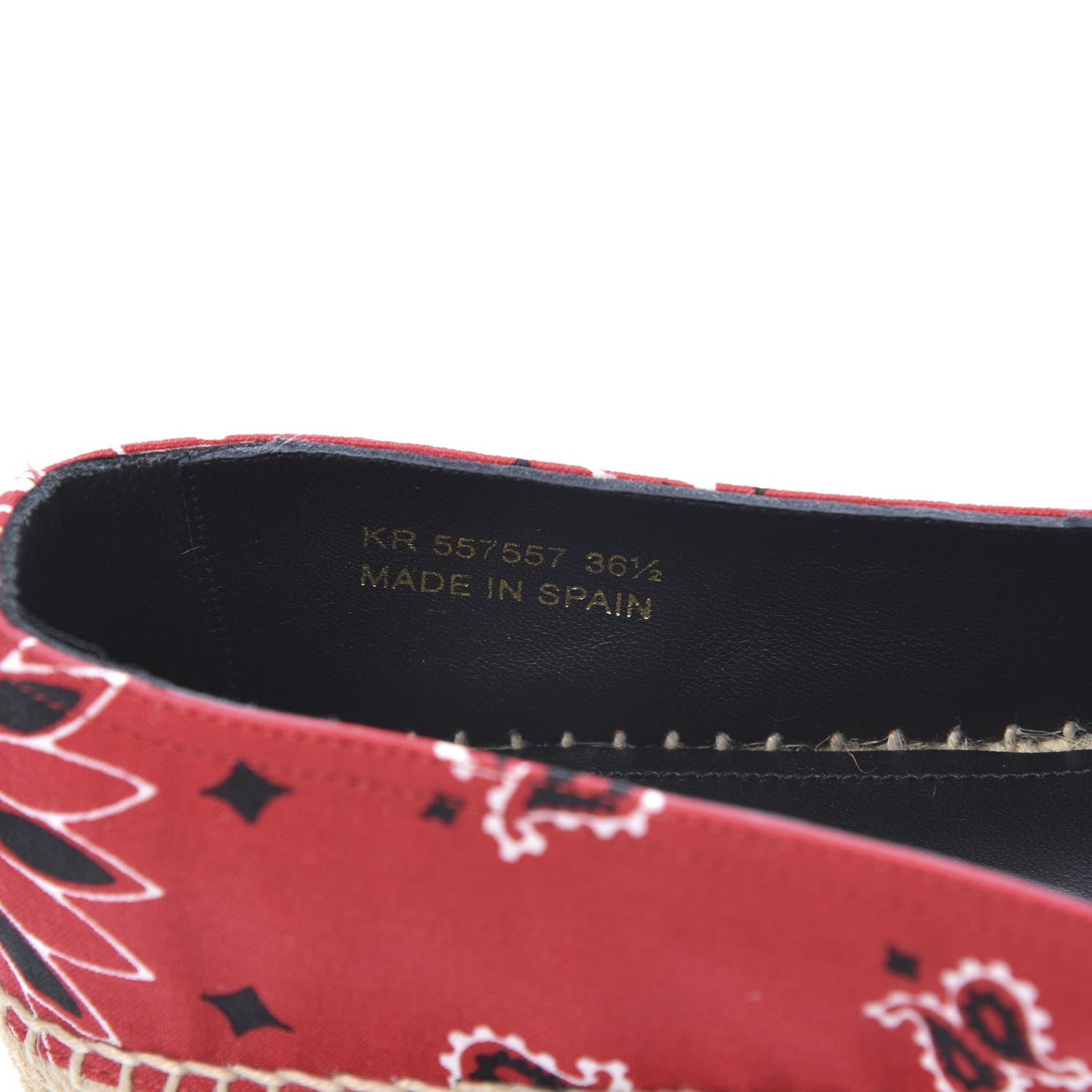 Saint Laurent Bandana Print Canvas Espadrilles 36.5 Red 8 of 9