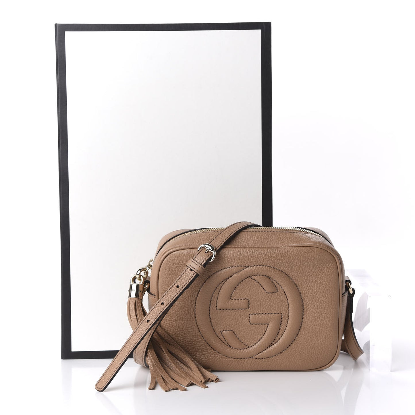 Pebbled Calfskin Small Soho Disco Bag Rose Beige