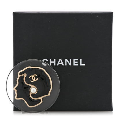 Chanel Resin Pearl CC Coco Pin Brooch Black 4 of 4