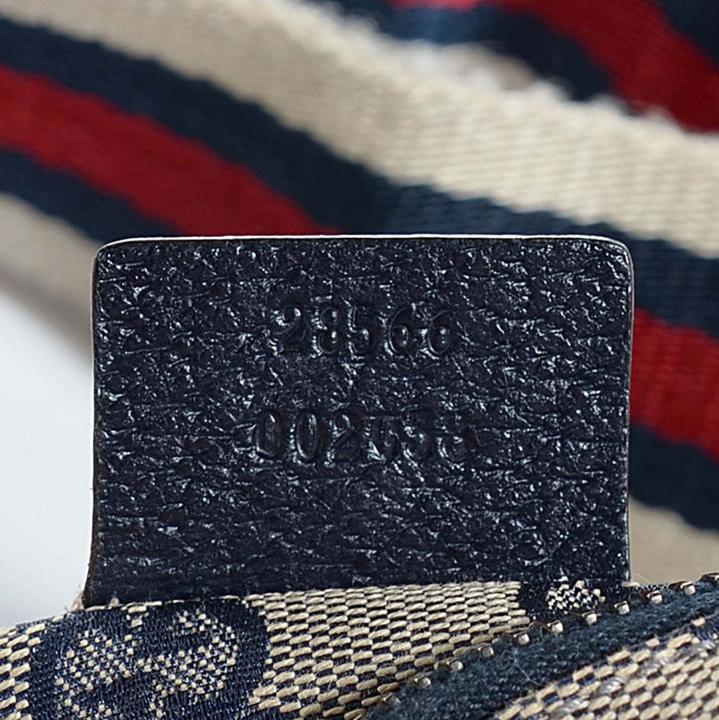 GG Monogram Web Double Pocket Belt Bag Navy