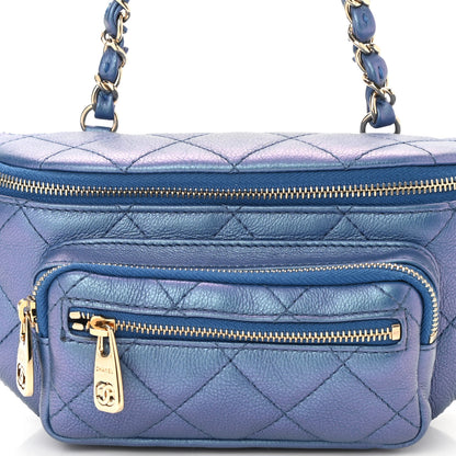 Chanel Iridescent Calfskin Quilted All About Waist Belt Bag Blue 8 of 11