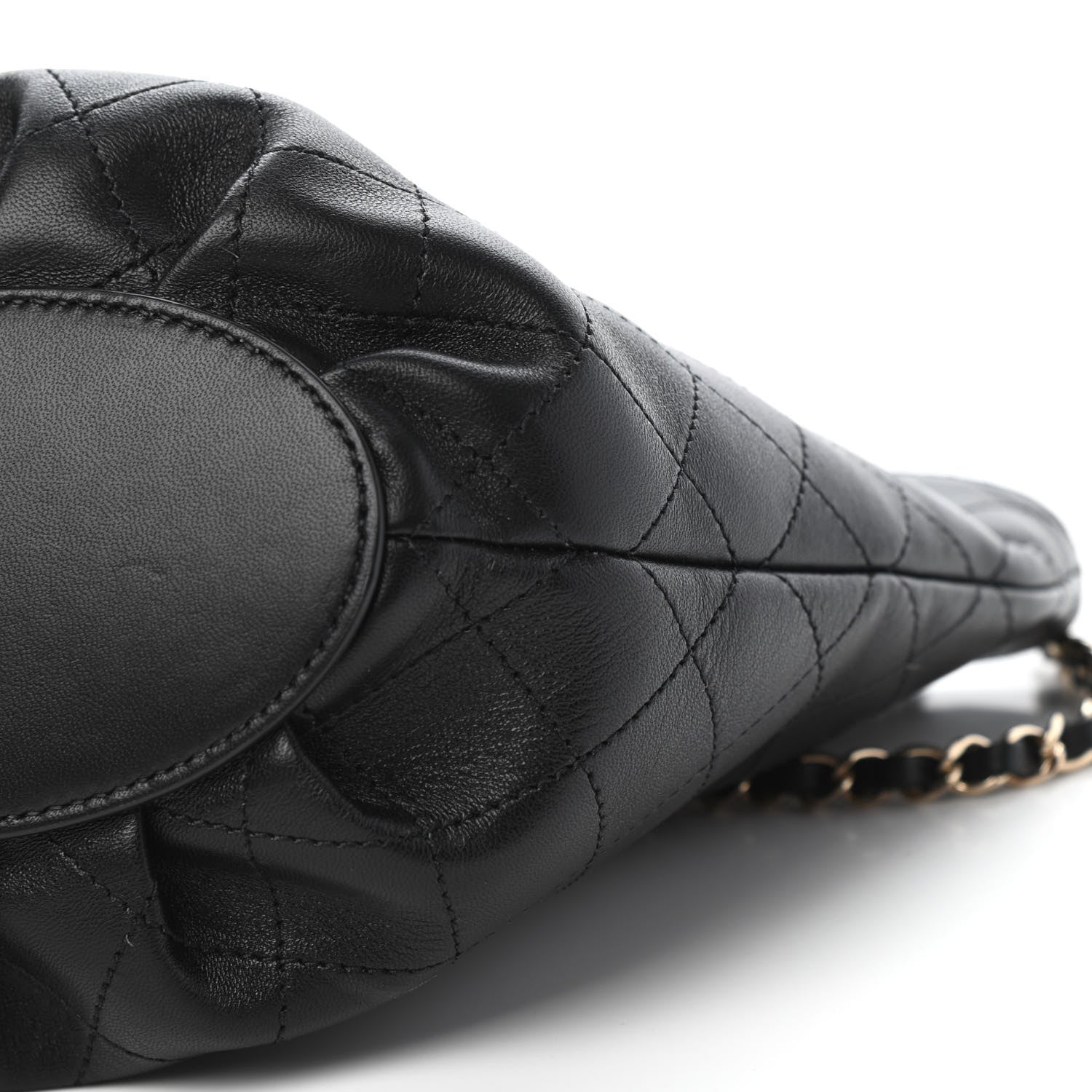Chanel Lambskin Stitched Small Shopping Tote Black 9 of 11