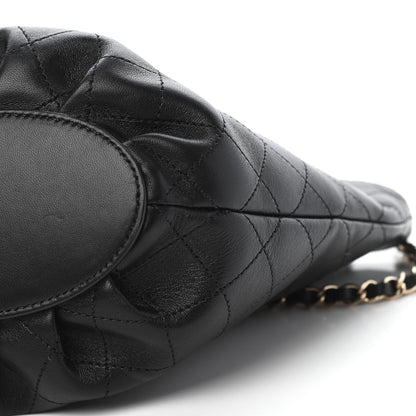 Chanel Lambskin Stitched Small Shopping Tote Black 9 of 11