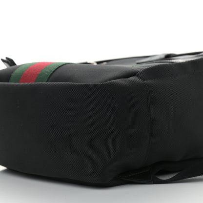 Gucci Techno Canvas Appia Calfskin Web Tote Backpack Black 10 of 13