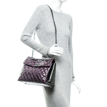 Chanel Metallic Calfskin Medium Lady Pearly Flap Dark Purple 2 of 7