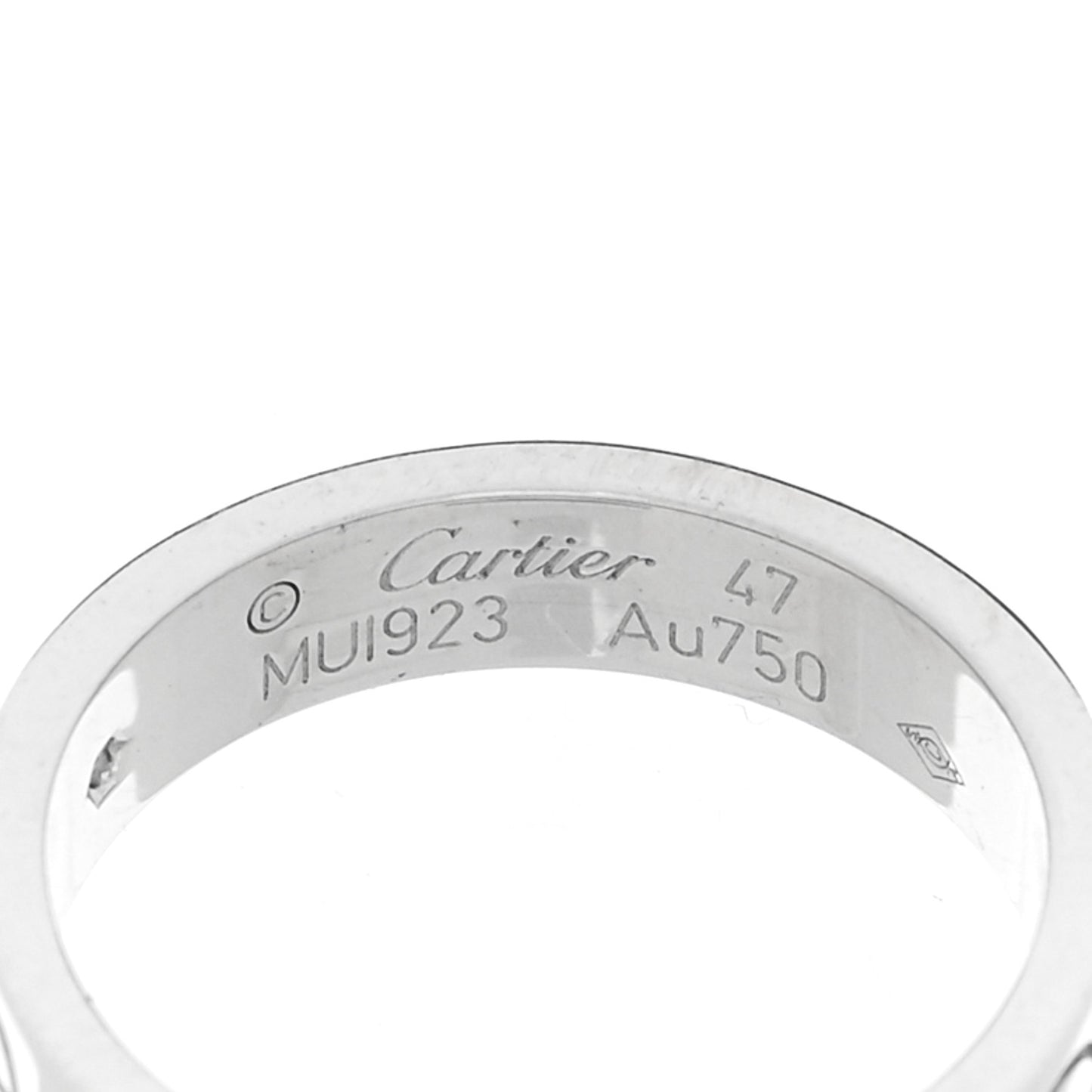18K White Gold Diamond 4mm LOVE Wedding Band Ring 47 4.25