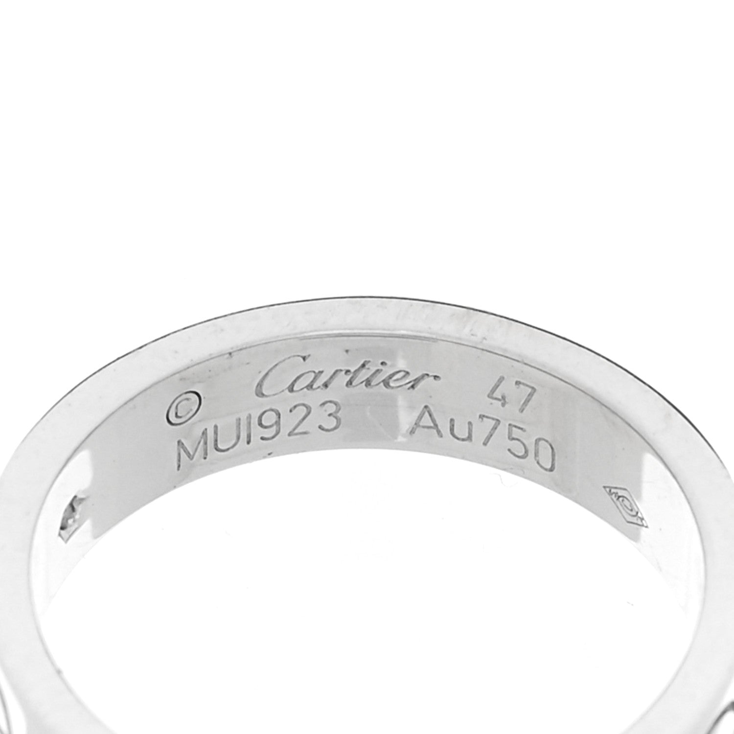 Cartier 18K White Gold Diamond 4mm LOVE Wedding Band Ring 47 4.25 4 of 5