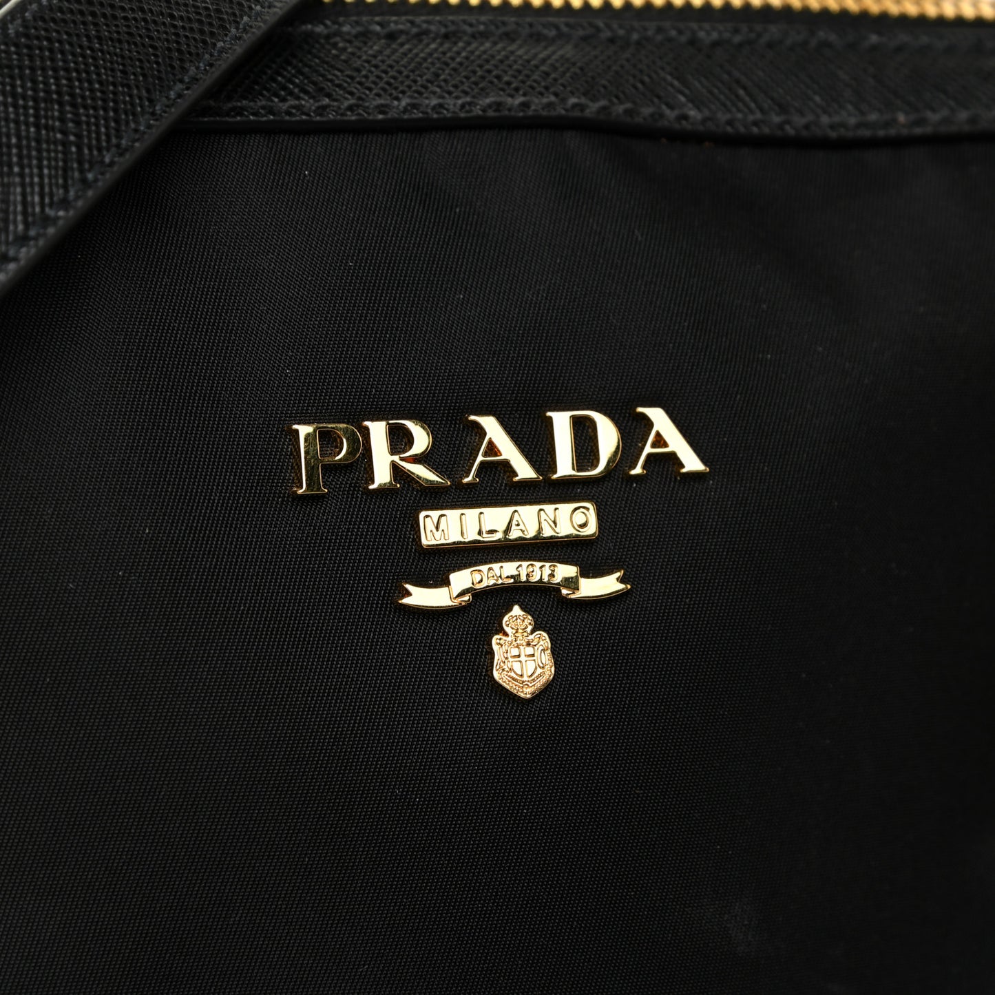 Tessuto Nylon Saffiano Tote Black