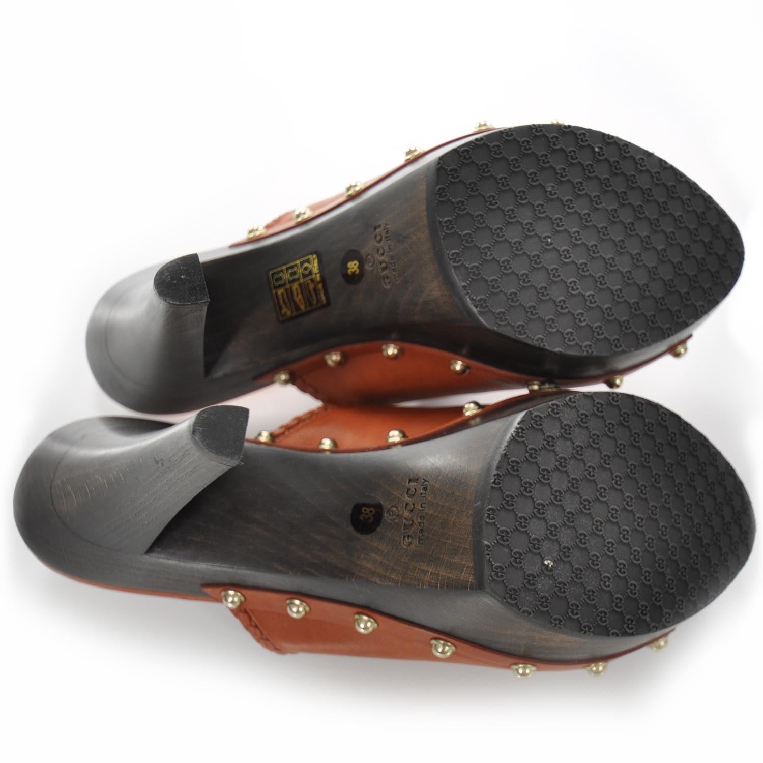 Gucci Leather Studded Craft Clogs 38 5 of 8