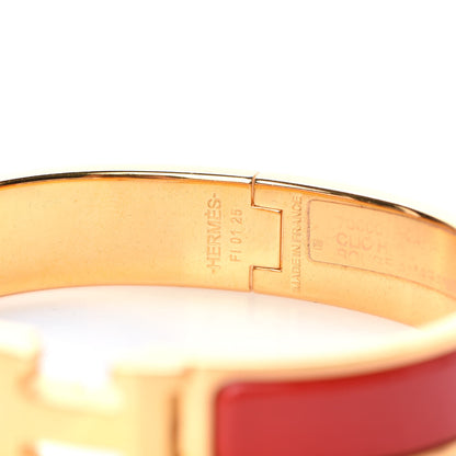 Hermes Enamel Narrow Clic Clac H Bracelet PM Rouge Amarante 4 of 5