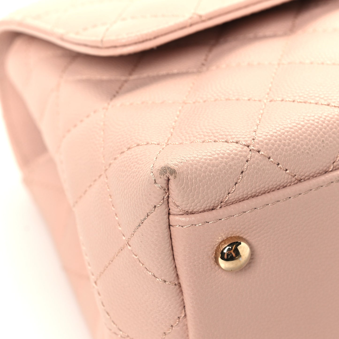 Caviar Quilted Small Coco Handle Flap Light Pink