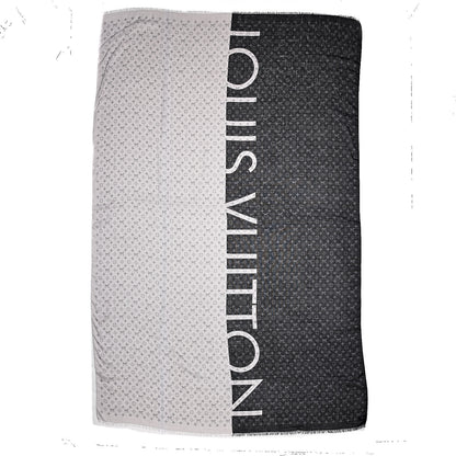 Louis Vuitton Silk Cashmere Monogram Split Stole Black 3 of 5