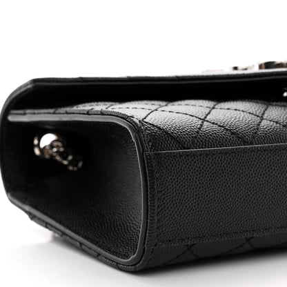 Saint Laurent Grain De Poudre Textured Mixed Matelasse Triquilt Small Monogram Satchel Black 9 of 10