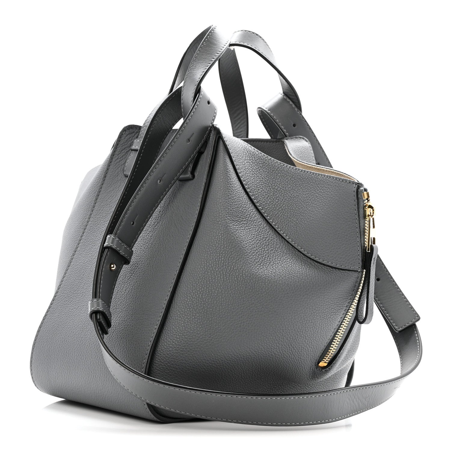 Loewe Grained Calfskin Small Hammock Shoulder Bag Asphalt 3 of 15