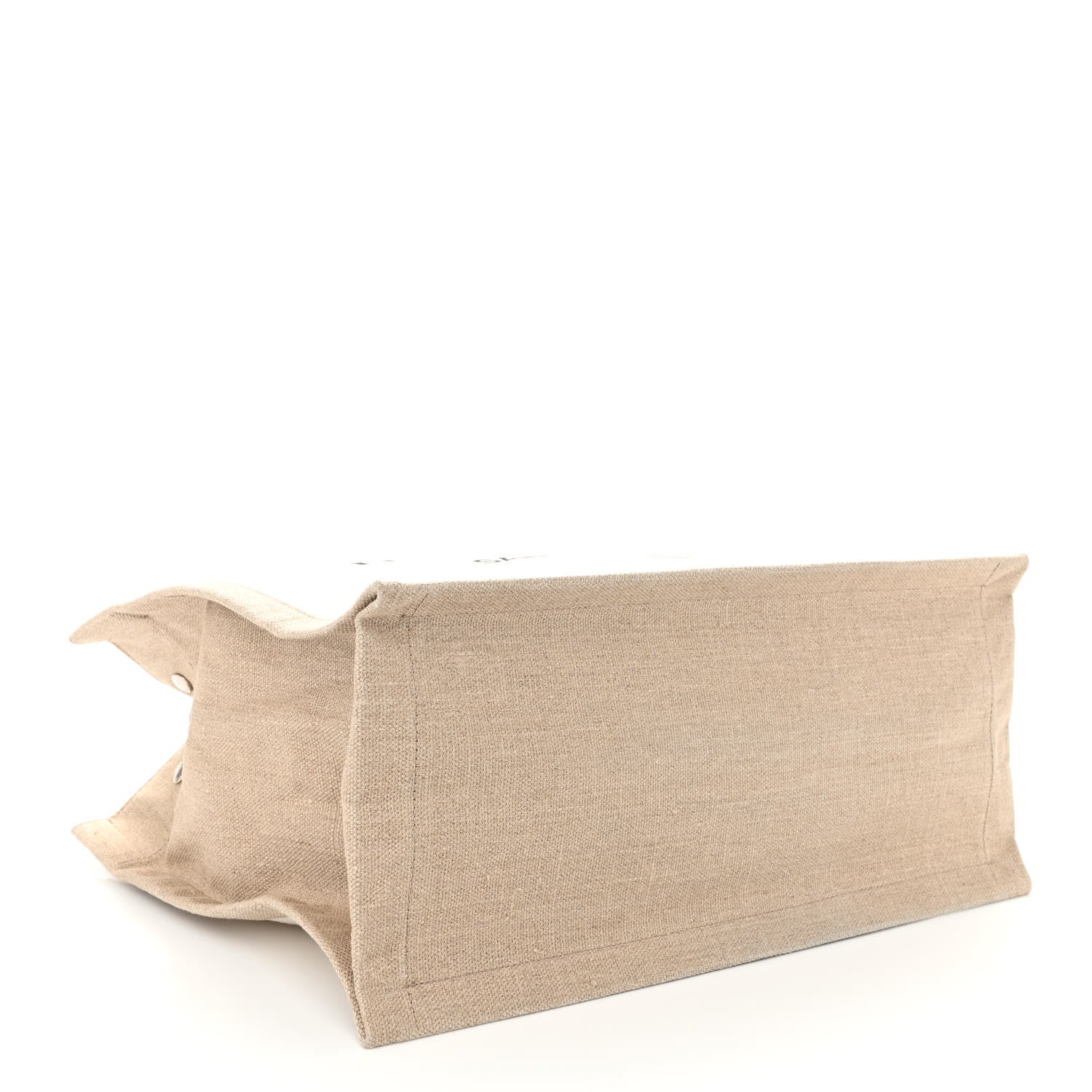 Saint Laurent Linen Calfskin Small Rive Gauche Tote Greggio Natural 4 of 9