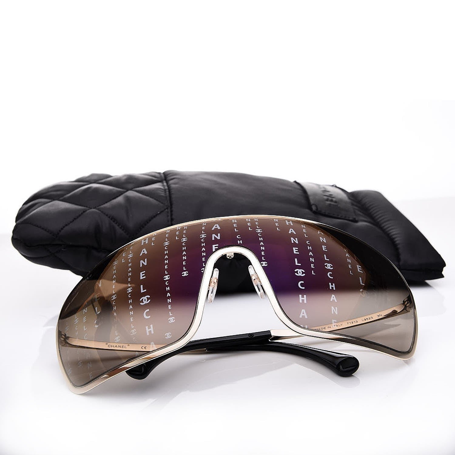 Chanel Shield Runway Sunglasses 71213 Gold 7 of 7